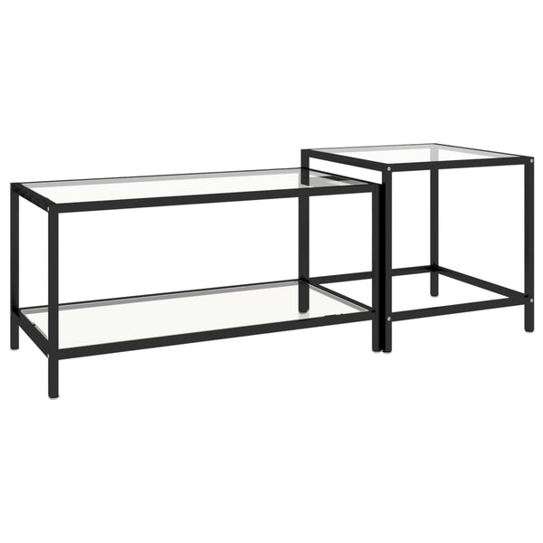 Beistelltische 2er Set Hartglas Transparent