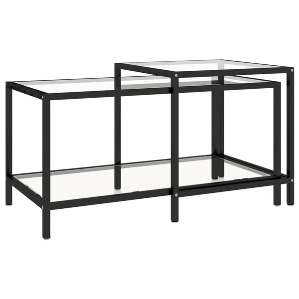 Beistelltische 2er Set Hartglas Transparent