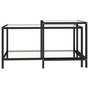 Beistelltische 2er Set Hartglas Transparent