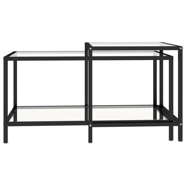 Beistelltische 2er Set Hartglas Transparent