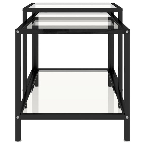 Beistelltische 2er Set Hartglas Transparent