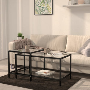 Beistelltische 2er Set Hartglas Transparent
