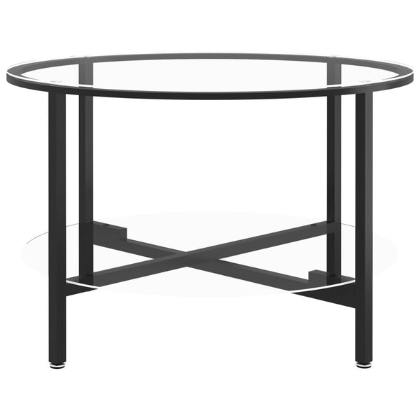 Beistelltisch Schwarz Transparent 70cm Hartglas