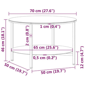 Beistelltisch Schwarz Transparent 70cm Hartglas
