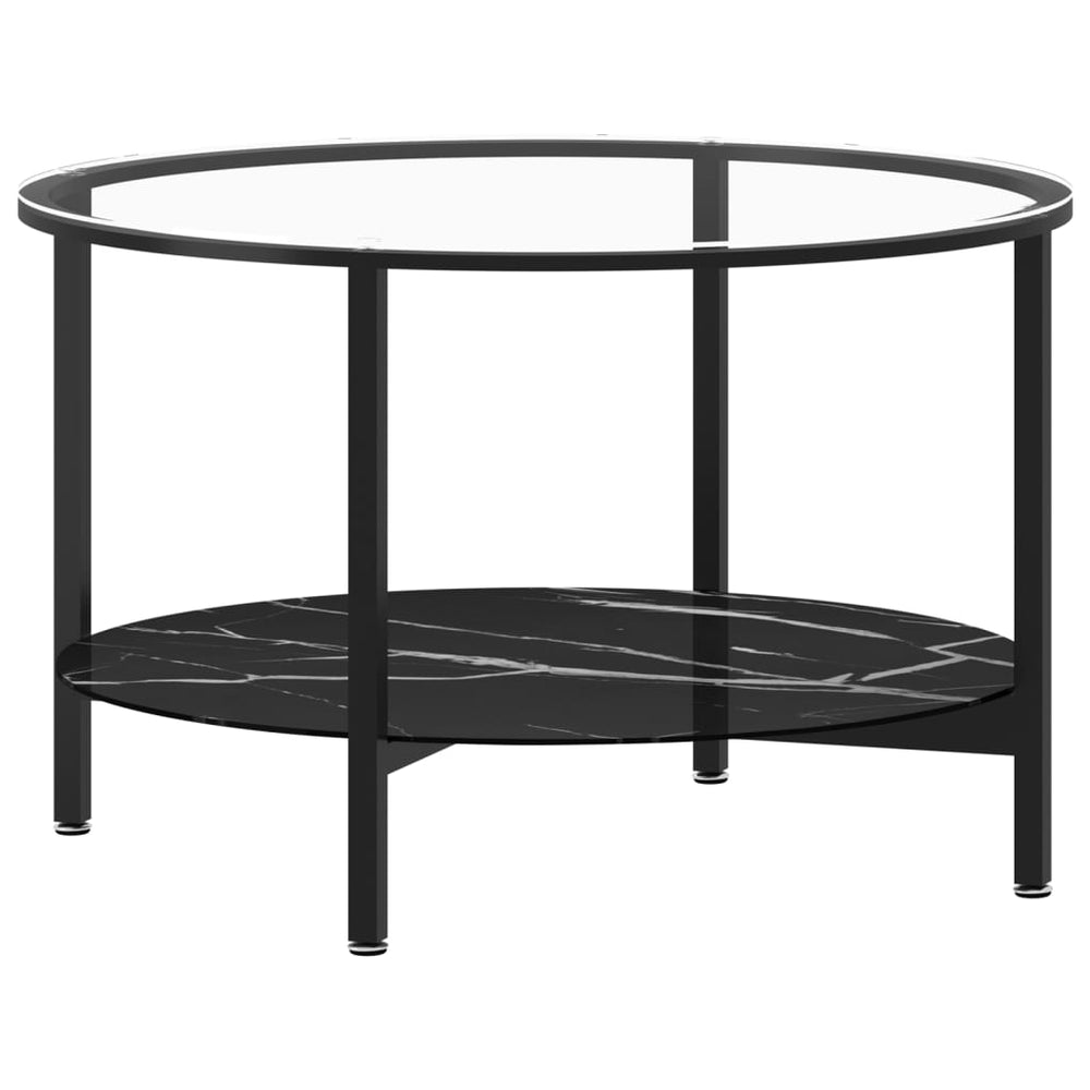 Schwarzer Beistelltisch Marmor-Optik, 70cm