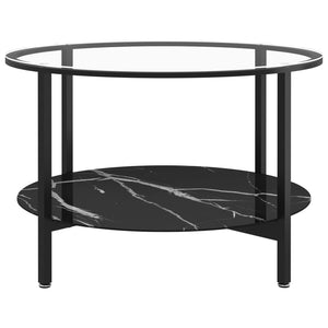 Schwarzer Beistelltisch Marmor-Optik, 70cm