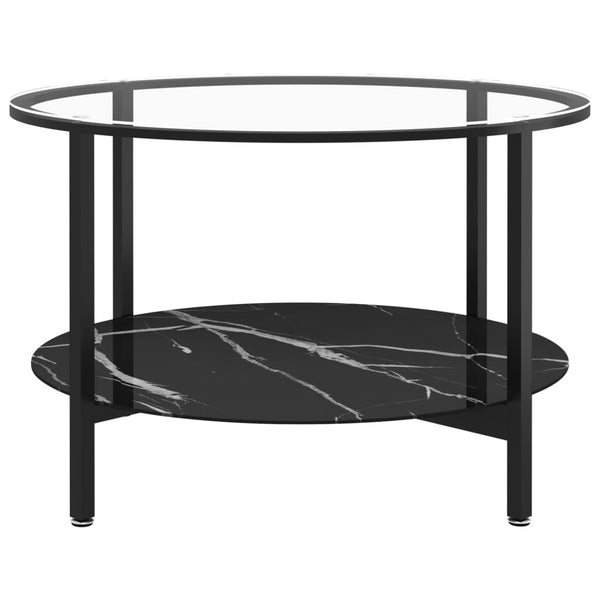Schwarzer Beistelltisch Marmor-Optik, 70cm