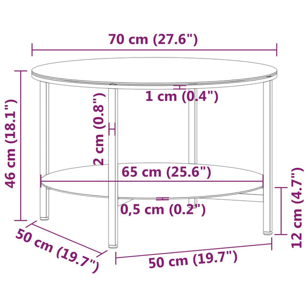 Schwarzer Beistelltisch Marmor-Optik, 70cm