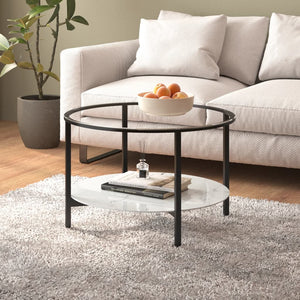 Beistelltisch Schwarz Marmor-Optik 70cm