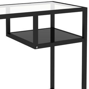 Schwarzer Computertisch Glas 100x36 cm
