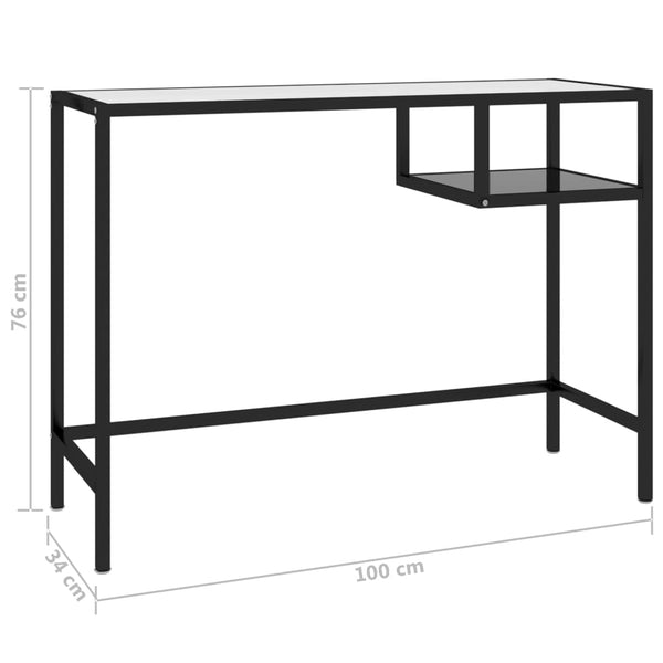 Schwarzer Computertisch Glas 100x36 cm