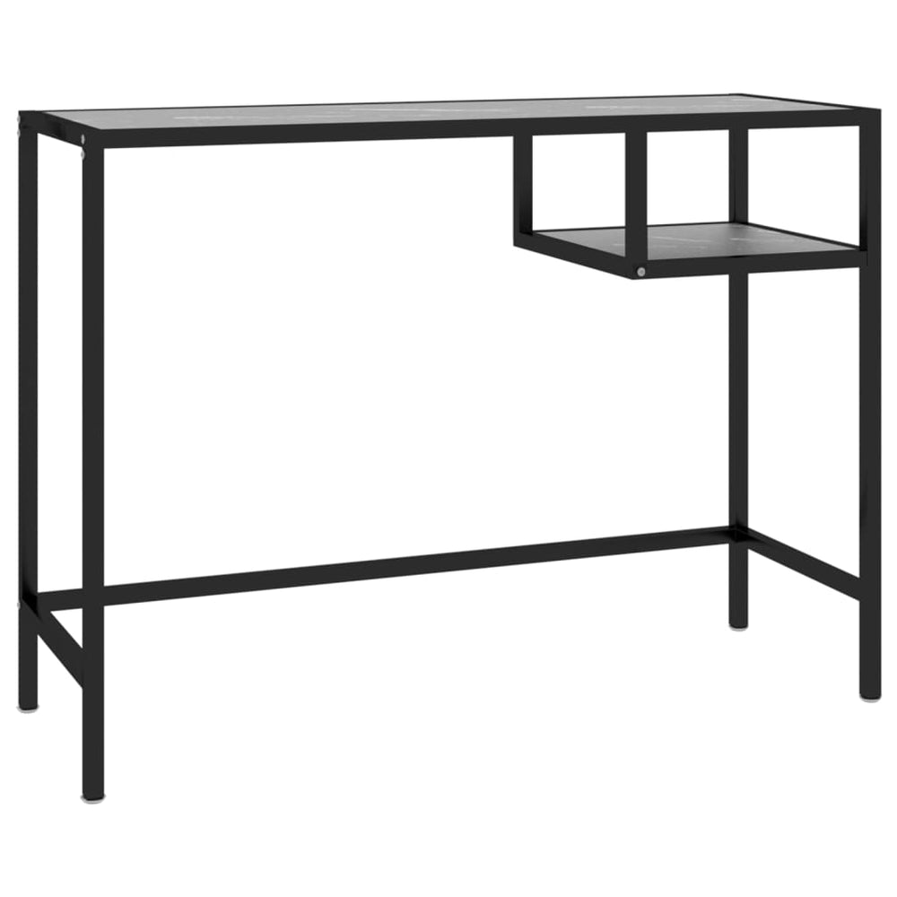 Computertisch Schwarz Marmor Hartglas 100 cm
