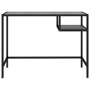 Computertisch Schwarz Marmor Hartglas 100 cm