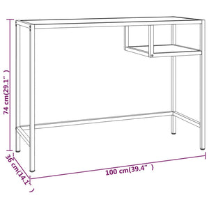 Computertisch Schwarz Marmor Hartglas 100 cm