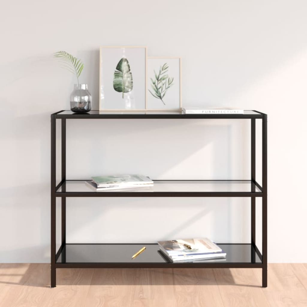 Transparentes Bücherregal mit Glasböden