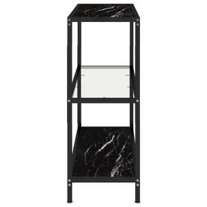 Transparentes Glasregal mit Marmor-Optik