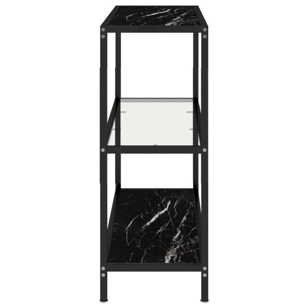 Transparentes Glasregal mit Marmor-Optik