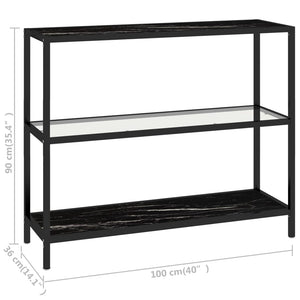 Transparentes Glasregal mit Marmor-Optik