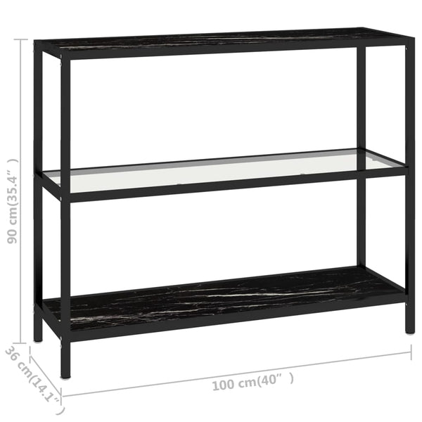 Transparentes Glasregal mit Marmor-Optik
