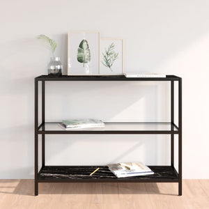 Transparentes Glasregal mit Marmor-Optik