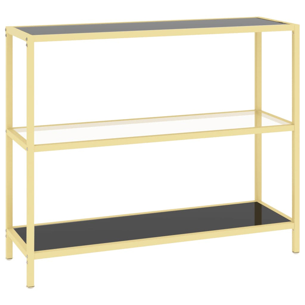 Schwarzes Glasregal, 100x36x90 cm