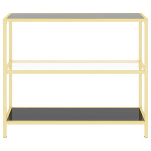 Schwarzes Glasregal, 100x36x90 cm