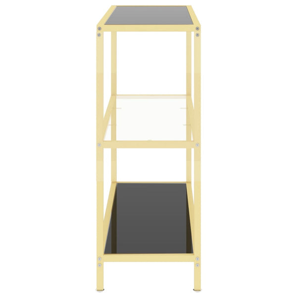 Schwarzes Glasregal, 100x36x90 cm