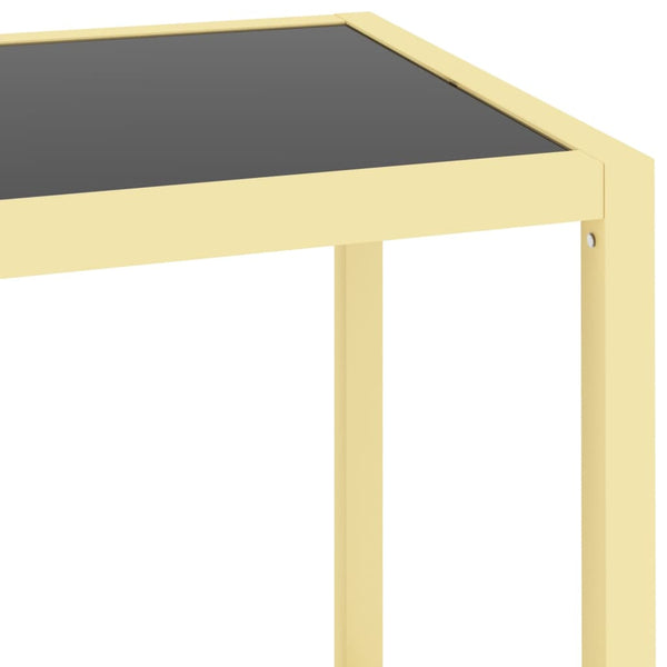 Schwarzes Glasregal, 100x36x90 cm