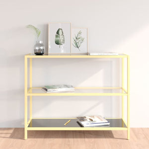 Schwarzes Glasregal, 100x36x90 cm