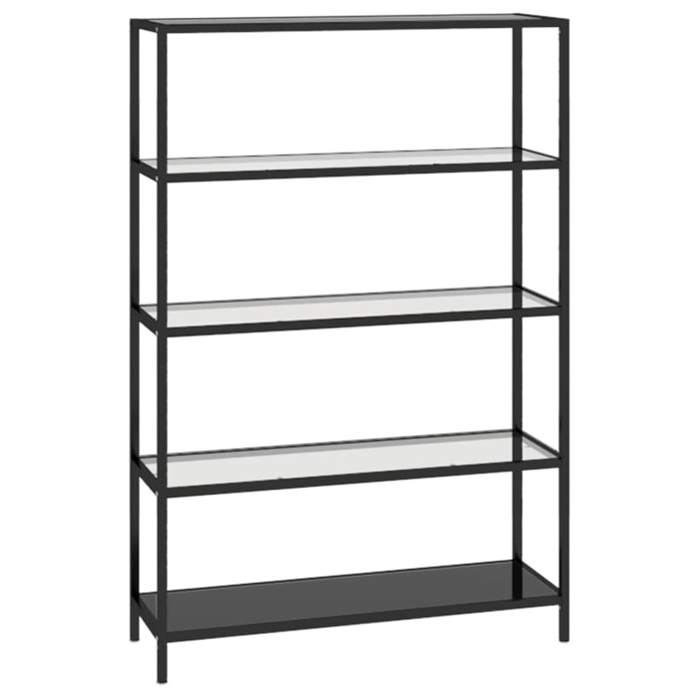 Schwarzes Glasregal, 100x36x168 cm