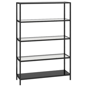 Schwarzes Glasregal, 100x36x168 cm
