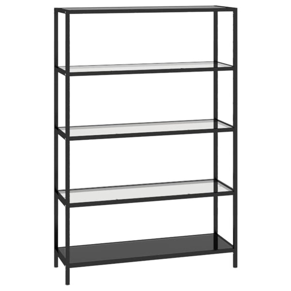 Schwarzes Glasregal, 100x36x168 cm