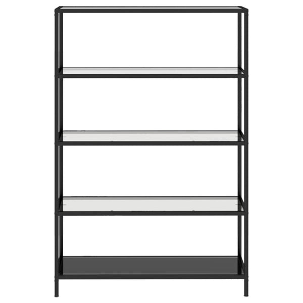 Schwarzes Glasregal, 100x36x168 cm