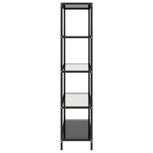 Schwarzes Glasregal, 100x36x168 cm