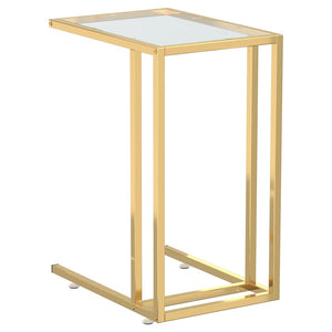 Transparenter Computer-Beistelltisch aus Glas