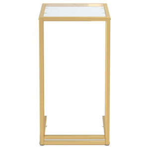 Transparenter Computer-Beistelltisch aus Glas