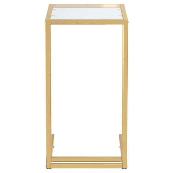 Transparenter Computer-Beistelltisch aus Glas