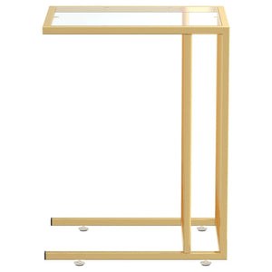 Transparenter Computer-Beistelltisch aus Glas