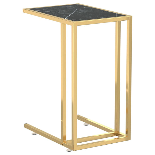 Schwarzer Marmor Computer Beistelltisch