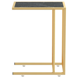 Schwarzer Marmor Computer Beistelltisch