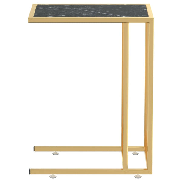 Schwarzer Marmor Computer Beistelltisch