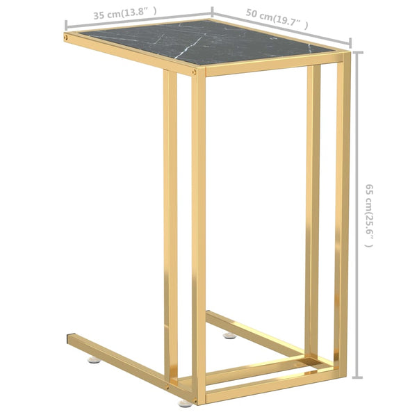 Schwarzer Marmor Computer Beistelltisch