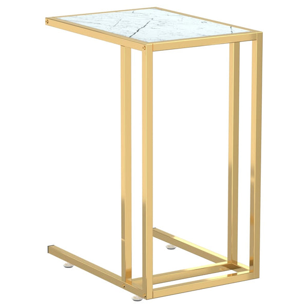 Beistelltisch Computer Weiß Marmor Optik