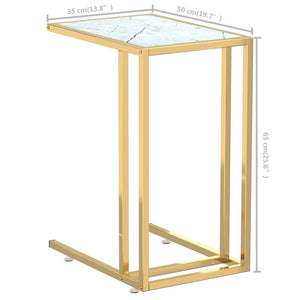 Beistelltisch Computer Weiß Marmor Optik