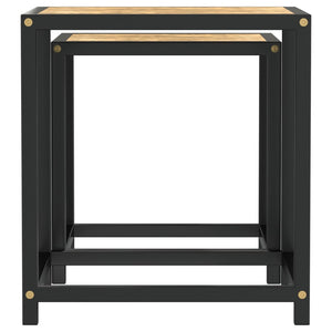 Beistelltische 2er Set Schwarz Gelb