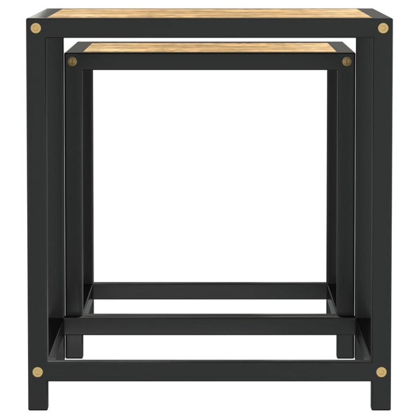 Beistelltische 2er Set Schwarz Gelb
