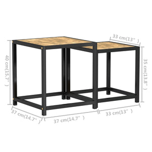 Beistelltische 2er Set Schwarz Gelb
