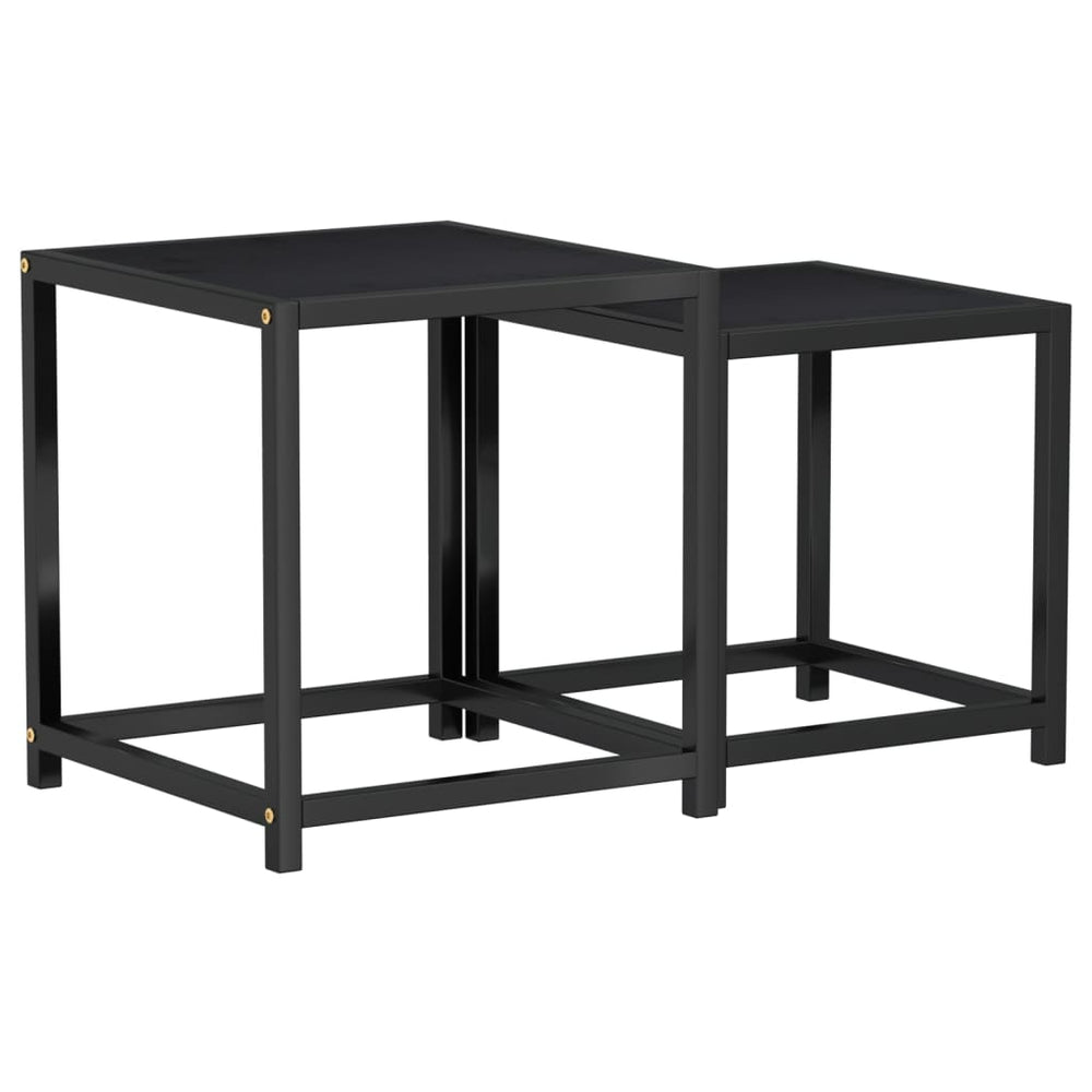 Schwarze Beistelltische 2er Set MDF
