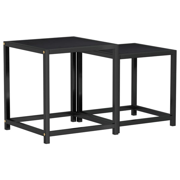 Schwarze Beistelltische 2er Set MDF