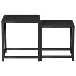 Schwarze Beistelltische 2er Set MDF